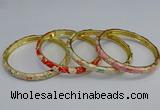 CEB103 6mm width gold plated alloy with enamel bangles wholesale