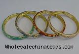 CEB104 7mm width gold plated alloy with enamel bangles wholesale