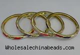 CEB109 7mm width gold plated alloy with enamel bangles wholesale