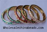 CEB11 5pcs 10mm width gold plated alloy with enamel bangles wholesale