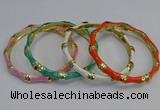 CEB110 6mm width gold plated alloy with enamel bangles wholesale