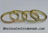 CEB112 7mm width gold plated alloy with enamel bangles wholesale