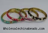 CEB116 7mm width gold plated alloy with enamel bangles wholesale