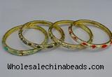 CEB117 6mm width gold plated alloy with enamel bangles wholesale