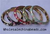 CEB12 5pcs 10mm width gold plated alloy with enamel bangles wholesale