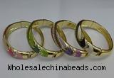 CEB124 16mm width gold plated alloy with enamel bangles wholesale