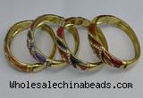 CEB126 16mm width gold plated alloy with enamel bangles wholesale