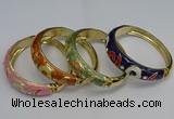 CEB131 16mm width gold plated alloy with enamel bangles wholesale