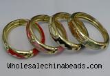 CEB132 16mm width gold plated alloy with enamel bangles wholesale