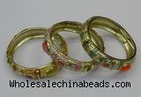 CEB153 17mm width gold plated alloy with enamel bangles wholesale