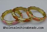 CEB172 13mm width gold plated alloy with enamel bangles wholesale