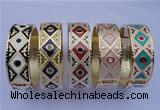 CEB18 5pcs 19mm width gold plated alloy with enamel bangles wholesale