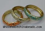 CEB184 15mm width gold plated alloy with enamel bangles wholesale