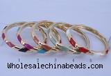 CEB28 5pcs 7mm width gold plated alloy with enamel bangles