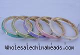 CEB29 5pcs 7mm width gold plated alloy with enamel bangles