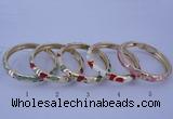 CEB30 5pcs 8mm width gold plated alloy with enamel bangles