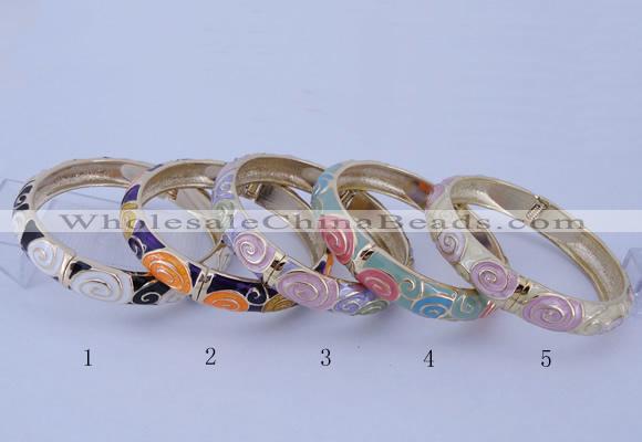 CEB35 5pcs 12mm width gold plated alloy with enamel bangles