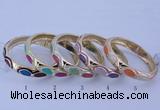 CEB36 5pcs 12mm width gold plated alloy with enamel rhinestone & bangles