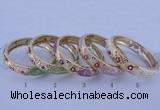 CEB38 5pcs 14mm width gold plated alloy with enamel rhinestone & bangles