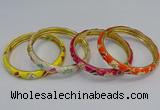 CEB57 7mm width gold plated alloy with enamel bangles wholesale