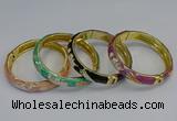 CEB59 9mm width gold plated alloy with enamel bangles wholesale