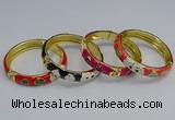 CEB60 9mm width gold plated alloy with enamel bangles wholesale