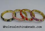 CEB61 9mm width gold plated alloy with enamel bangles wholesale