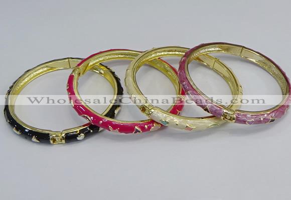 CEB67 6mm width gold plated alloy with enamel bangles wholesale