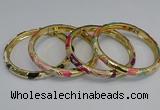 CEB69 6mm width gold plated alloy with enamel bangles wholesale