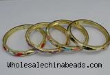 CEB72 6mm width gold plated alloy with enamel bangles wholesale