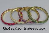 CEB75 6mm width gold plated alloy with enamel bangles wholesale