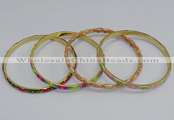 CEB76 5mm width gold plated alloy with enamel bangles wholesale