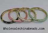 CEB77 5mm width gold plated alloy with enamel bangles wholesale