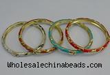 CEB78 5mm width gold plated alloy with enamel bangles wholesale