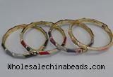 CEB81 6mm width gold plated alloy with enamel bangles wholesale