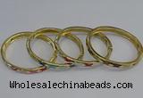 CEB83 7mm width gold plated alloy with enamel bangles wholesale