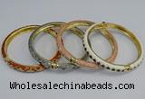 CEB87 7mm width gold plated alloy with enamel bangles wholesale