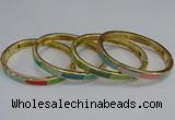 CEB88 7mm width gold plated alloy with enamel bangles wholesale