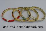 CEB90 8mm width gold plated alloy with enamel bangles wholesale