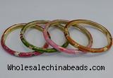 CEB91 6mm width gold plated alloy with enamel bangles wholesale