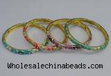 CEB92 6mm width gold plated alloy with enamel bangles wholesale