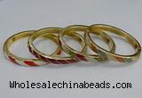 CEB93 7mm width gold plated alloy with enamel bangles wholesale