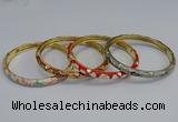 CEB94 6mm width gold plated alloy with enamel bangles wholesale