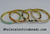 CEB95 6mm width gold plated alloy with enamel bangles wholesale