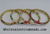 CEB98 6mm width gold plated alloy with enamel bangles wholesale