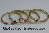 CEB99 6mm width gold plated alloy with enamel bangles wholesale