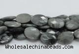 CEE50 15.5 inches 8*10mm faceted oval eagle eye jasper beads