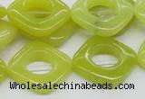 CEJ10 15.5 inches 20*20mm diamond lemon jade beads wholesale