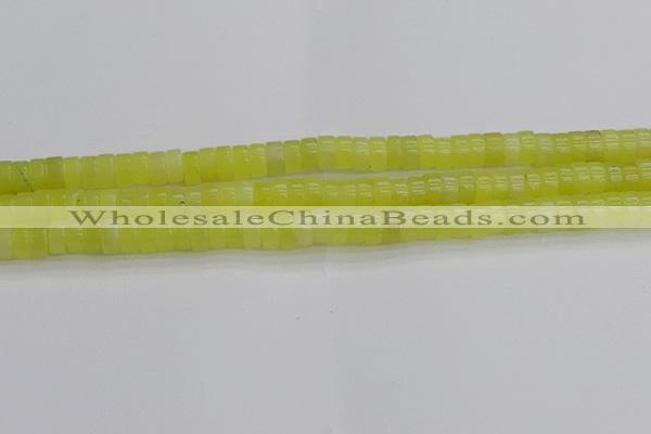 CEJ220 15.5 inches 3*6mm heishi lemon jade beads wholesale