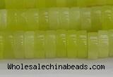 CEJ221 15.5 inches 3*8mm heishi lemon jade beads wholesale